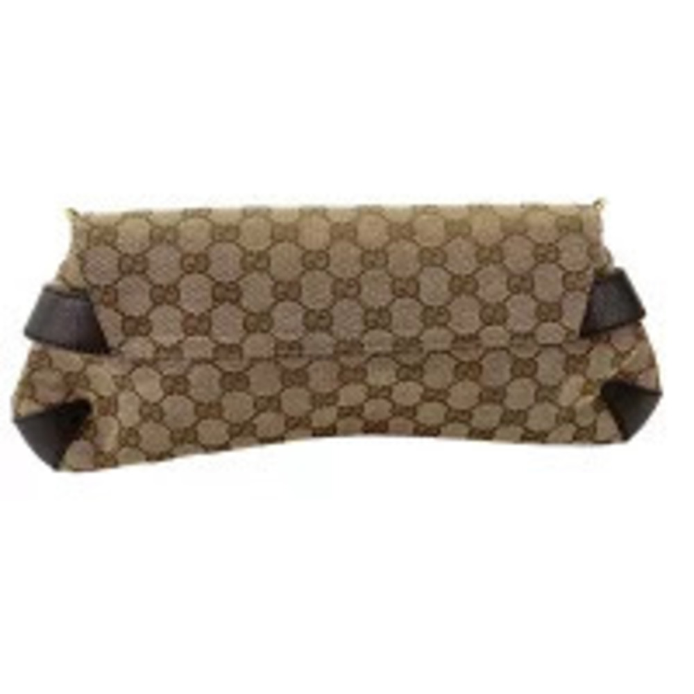 Gucci GG Canvas Horsebit Shoulder Bag Brown